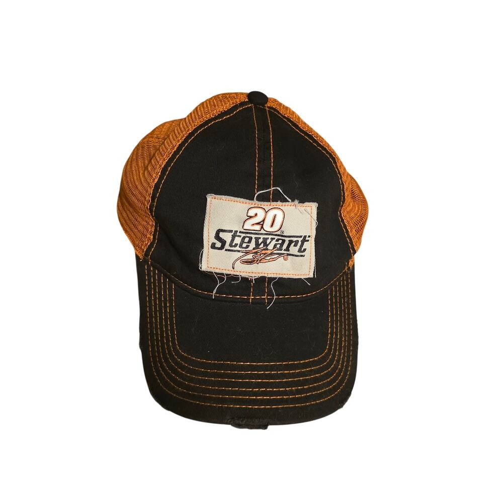 Tony Stewart #20 Chase Authentics Distressed Mesh Trucker Hat - NASCAR Cap